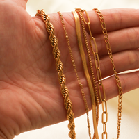 Ensemble de bracelets en acier inoxydable plaqué or PVD chaîne torsadée en couches titane acier DIY chaîne cubaine Bracelet chaîne Figaro
