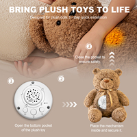 Capteur de cri de bébé Aide au sommeil Module de bruit blanc pour bébé Jouet en peluche Veilleuse Battement de coeur 8 sons Thérapie pour tout-petit