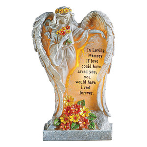 Resina Solar Memorial Anjo Com Asas Memorial Garden Estátua Para Simpatia Presentes - Product Image 2