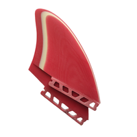 Aileron de planche de surf de couleur rouge et blanche pour le surf ailerons en fibre de verre à double quille