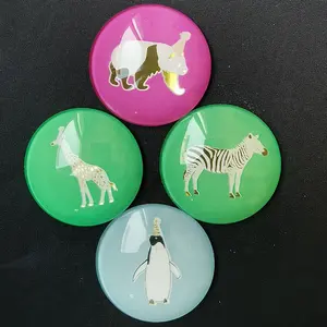 New Arrival Cartoon Design Promotional Gifts Shining Dome Crystal Glass 3D Refrigerator Magnets For Fridge Animal