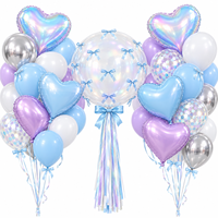Ensemble de 46 ballons en papier avec nœuds, bulles et cœurs pour la décoration de fêtes d'anniversaire, de mariages et de la Saint-Valentin