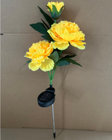 2024 nouveau Design étanche extérieur jardin pelouse chemin LED solaire jaune pivoine fleur noël chaîne piquet lumières