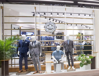 Comptoir de présentation en acier inoxydable pour accessoires vestimentaires, vitrine en verre trempé avec éclairage LED, centre commercial de vente au détail