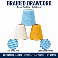 Cordon tressé rond multicolore à 16 brins en polyester DTY, 1-8 mm, pour accessoires vestimentaires
