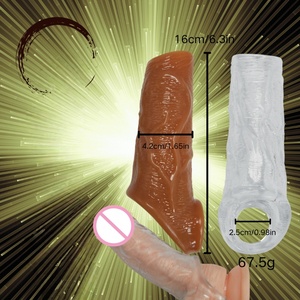 Anneau vibrant réutilisable pour l'agrandissement du pénis, manchon d'extension souple pour homme - Product Image 5