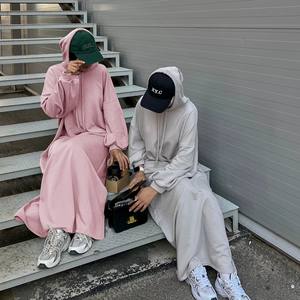 أحدث فستان هودي عباية نسائي بلون سادة شتوي مقاس كبير للبيع بالجملة دبي الشرق الأوسط تركيا للمسلمات - Product Image 3