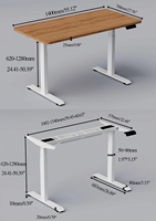 PRORIALS Cadre de bureau assis-debout réglable en hauteur, certifié BIS, classique, portable, extensible, en métal, vitesse 25 mm/s
