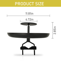 Mangeoire à oiseaux JH-Mech personnalisée à fixer sur balustrade, double plateau pour nourrir et abreuvoir, structure entièrement métallique, pour balcon
