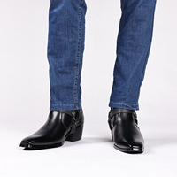Bottes Chelsea classiques de style western pour homme, confortables, à bout pointu, avec fermeture éclair latérale, de marque, pointure 47 48
