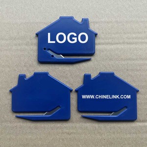 Abrecartas de regalo publicitario personalizado Abridor de correo de seguridad de regalo de agente inmobiliario en forma de casa - Product Image 1