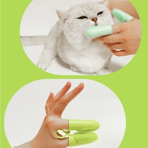 Dual-Finger <b>Pet</b> Toothbrush with Soft TPR Bristles, 360° Oral Cleaning, Ergonomic Design for Easy Grip, Gentle on Gums - Product Image 4