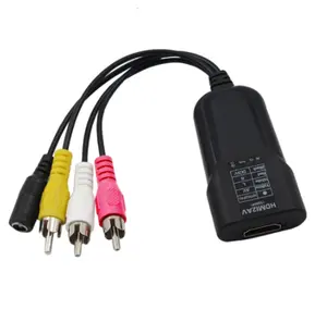 HDMI-kompatibler AV-Adapter Mini-HD-Video konverter box HDMI-C zu RCA AV/CVSB L/R-Video 1080P HDMI2AV-Unterstützung NTSC PAL-Ausgang