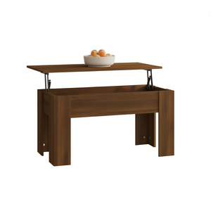 Engineered Wood <b>Brown</b> Oak Coffee <b>Table</b> 39.8x19.3x20.5 Extendable Modern Living Room Furniture - Product Image 1