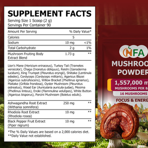 OEM ODM Mushroom Powder with Mushroom Fruiting Body Extract Blend Support Immunity Brain Focus Energy Extra Ingredients for Mood - Product Image 2