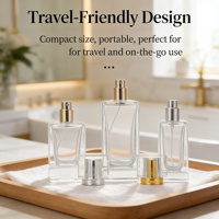 Flacon de parfum rectangulaire en verre épais rechargeable avec bouchon vide 30/50/100ml/Pompe pulvérisatrice personnalisée Cosmétique Soins de la peau Jiugao MOQ flexible