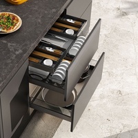 Organizer Laci Geser Aluminium VBOSR untuk Penyimpanan Dapur, Rak Piring, Kabinet Hidrolik, Laci Modular, Keranjang Dapur Tarik Keluar
