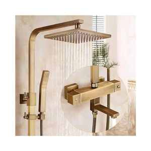 Ensemble de robinet de salle de bains antique Thermostat douche <span class=keywords><strong>thermostatique</strong></span> mitigeur complet avec ensemble de douche - Product Image 1