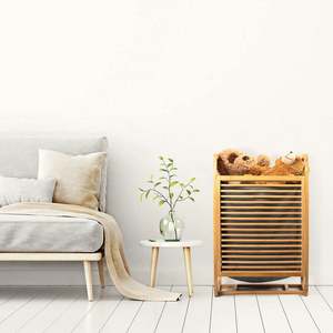 Bamboo <b>Wood</b> <b>Laundry</b> Hamper Sorter Cart, Portable and Large Capacity Waterproof Bamboo Dirty Clothes <b>Basket</b>, Gray - Product Image 6