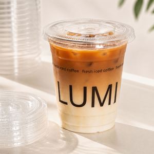 Vasos Desechables de Plástico PET con Tapas Planas, Impresión Personalizada, para Café Helado, Latte, Té con Leche, Bebidas para Llevar, Empaquetado para Cafeterías, OEM - Product Image 5