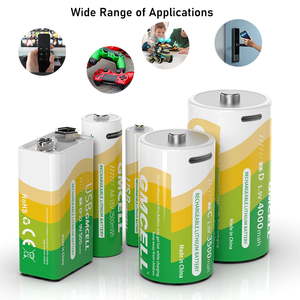 Batterie Ricaricabili USB al <span class=keywords><strong>Litio</strong></span> OEM <span class=keywords><strong>AA</strong></span> AAA 6F22 Formato C Formato D 9V Li-Ion Tipo-C 1,5 Volt - Product Image 5