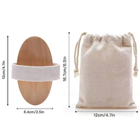 Brosse Corporelle en Bois Marque Blanche pour Peau Sèche, Bambou Naturel, Poils de Sisal, Exfoliante Anti-Cellulite