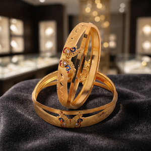 Bijoux de mode Kada plaqués or avec diamant Bijoux remplis d'or Oro Joyeria Cuivre Laiton Chapado En Oro Oro Laminado - Product Image 4