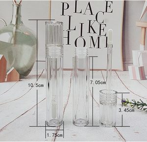 Trend Wholesale Cylinder 4ML Lip Gloss Tube ABS Empty Transparent Liquid <b>Lipstick</b> Container Wand Brush <b>Customized</b> Color Logo - Product Image 4