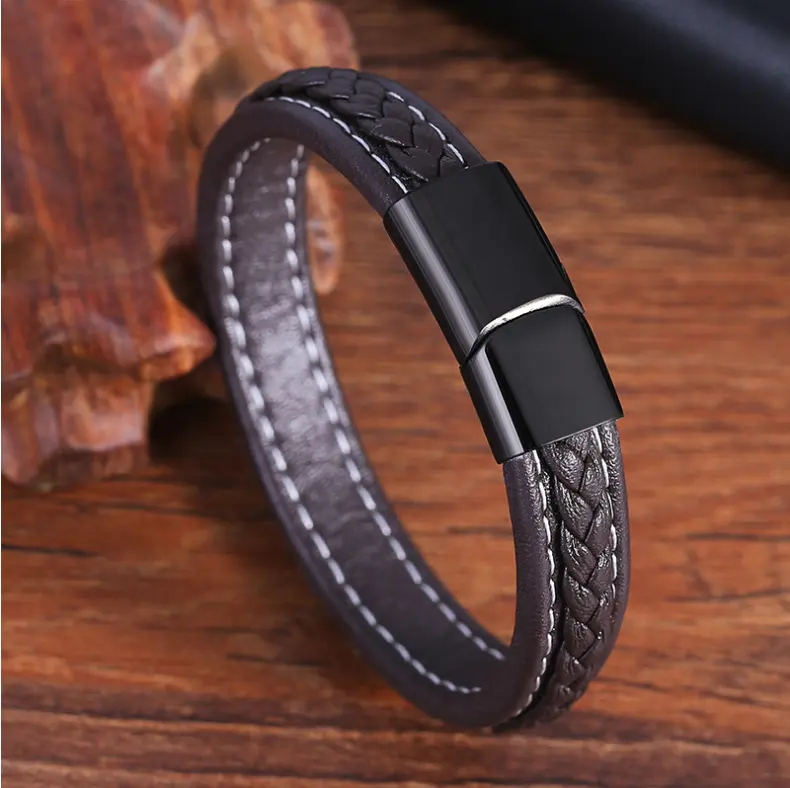 Weave leather bracelet for European people personalized styles more layers leather