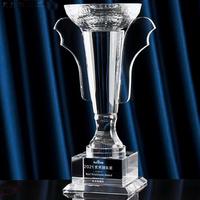 Trophée en verre cristal pour coupe de football, prix direct usine, best-seller, pour récompense d'événements sportifs