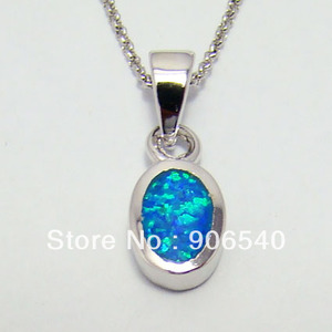Best Sale 925 Sterling Silver Moon and Plam Tree Blue Fire <strong>Opal</strong> <strong>Pendant</strong> - Product Image 4