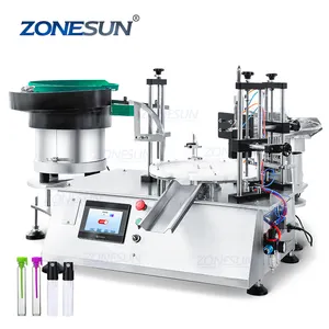 ZONESUN ZS-AFC7C Peristaltic Pump Cosmetic Liquid Monoblock Rotary Essential Oil Perfume Vials Filling Capping Machine