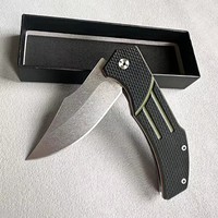 Couteau pliant haute dureté 5CR13MOV, manche antidérapant G10, couteau de poche portable pour le camping, la randonnée, EDC