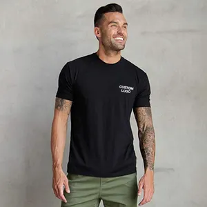 Áo Thun Cotton Cổ Điển Unisex Áo Thun Cổ Tròn Vừa Vặn Áo Thun Logo Tùy Chỉnh Bằng Cotton Áo Thun Nam Ngoại Cỡ