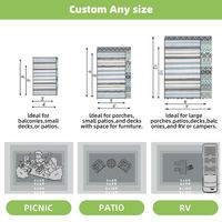 Tapis d'Extérieur Personnalisable pour Terrasse/Jardin/Camping-car, Anti-UV, en Plastique Recyclé PP, Motif Bohème