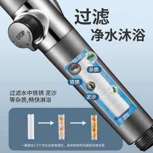 Cabezal de Ducha Presurizado Royal Stan Tipo D, de Mano, con Cinco Niveles de Rociado, Lluvia y Masaje, Grifo para Baño - Product Image 5