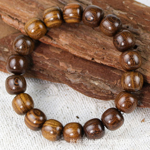 Pulsera de cuentas de sándalo dorado de 11x12mm, joyería budista unisex, para uso diario, coleccionable, joyería cultural - Product Image 3
