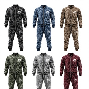Ensemble de survêtement pour homme avec cordon de serrage, capuche et pantalon de jogging, effet dégradé, style streetwear, coupe classique, vêtements d'hiver, 100% coton respirant - Product Image 4