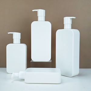 Cosmetic <b>Plastic</b> Lotion Pump <b>Bottle</b> Square <b>Empty</b> Shampoo <b>Plastic</b> <b>Bottle</b> 250ml 350ml 500ml Facial Cleanser <b>Plastic</b> Pump <b>Bottle</b> - Product Image 3