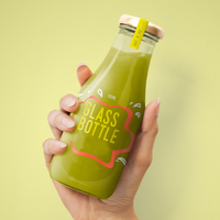 Bouteille en Verre Vide de Jus et de Lait 150ml 250ml 500ml 1L Transparente avec Couvercle en Métal pour Boissons — Vente en Gros