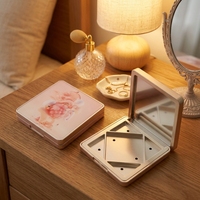 Boîtier compact carré magnétique vide en plastique pour poudre 5 couleurs, blush, crème, palette de maquillage, fard à paupières et contour, couleur Or Rose