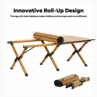 Table de camping pliable en acier carbone, tables pliantes pour les voyages en plein air, barbecue, table pliable portable pour le camping et le pique-nique