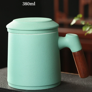 <span class=keywords><strong>Tazza</strong></span> da tè Zen in ceramica fatta a mano, creativa, grande capacità, per ufficio, con filtro <span class=keywords><strong>e</strong></span> coperchio in legno - Product Image 6