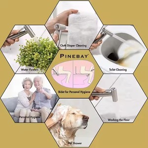 PINEBAY изысканный дизайн душевые кабины для туалета <span class=keywords><strong>Abs</strong></span> Матовый Черный Регулируемый Биде опрыскиватель для мусульманского душа - Product Image 6