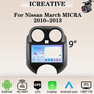Đài phát thanh xe Android cho Nissan March Micra 2010 -2013 Carplay đa phương tiện Máy nghe nhạc 2DIN Stereo autoaudio đơn vị đứng đầu 9 ''<span class=keywords><strong>navigation</strong></span> <span class=keywords><strong>GPS</strong></span> - Product Image 2