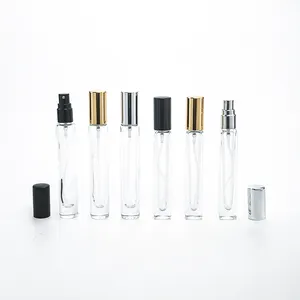 Perfume 10ml Small Unique Atomizer Clear Glass Bottle Spray Refillable Perfume Empty Bottle With Aluminum Sprayer