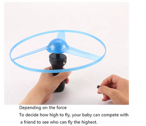 Toptan komik plastik çekme hattı dönen Led uçan daire oyuncak açık Led uçan disk oyuncaklar - Product Image 5