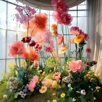 Décoration de scène de mariage Alwaysbloom, fleurs en soie géantes haut de gamme, pivoines et bleuets réalistes, Saint-Valentin