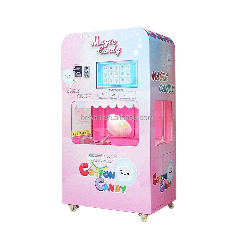 Kid Love Automatic Flower Shape Cotton Candy Vending Marshmallows Machine On Amusement Park