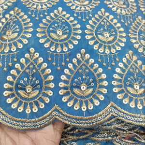 Hermosa seda de tejido suave con bordado Hilo viscosa Trabajo Fiesta tejido trabajo bordado trabajo - Product Image 1